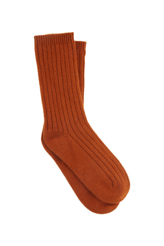 100% Cashmere Rib Socks