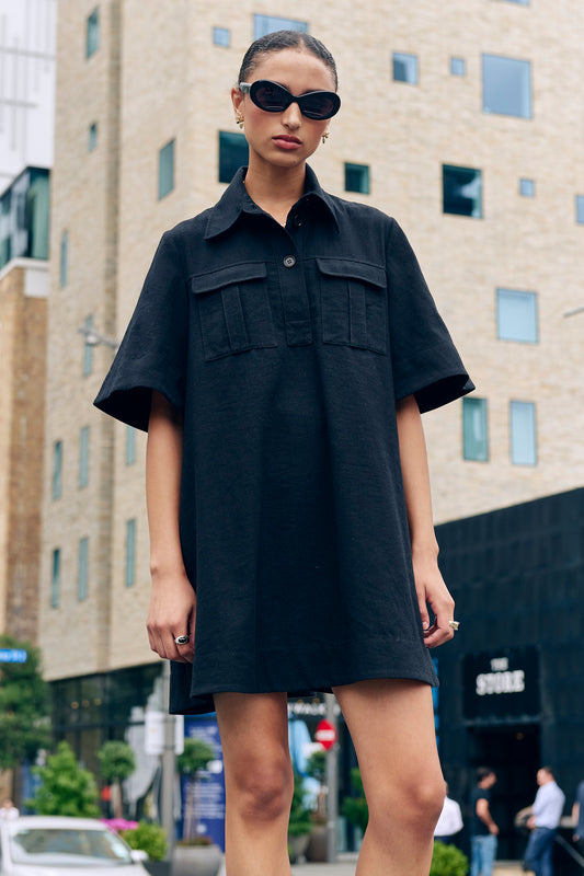 Journey Shirt Dress Black