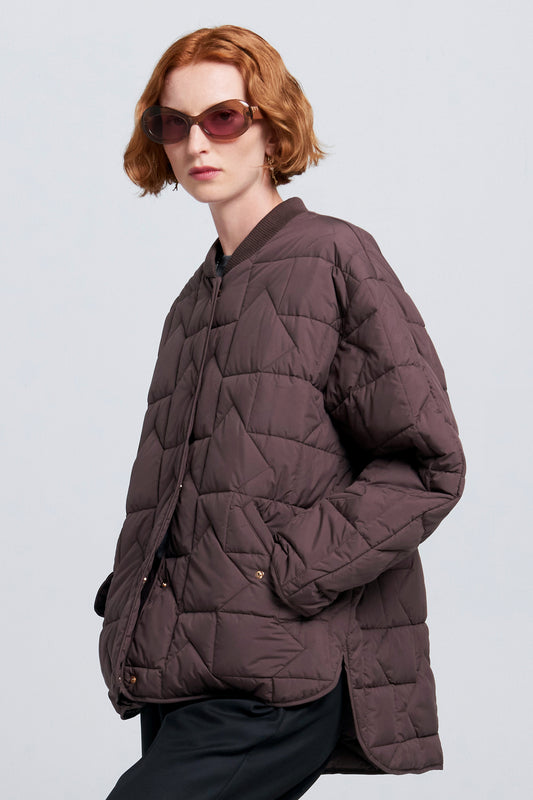 Quilted Monogram Jacket Mahogany