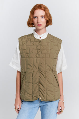 Quilted Voyager Vest Herb Green