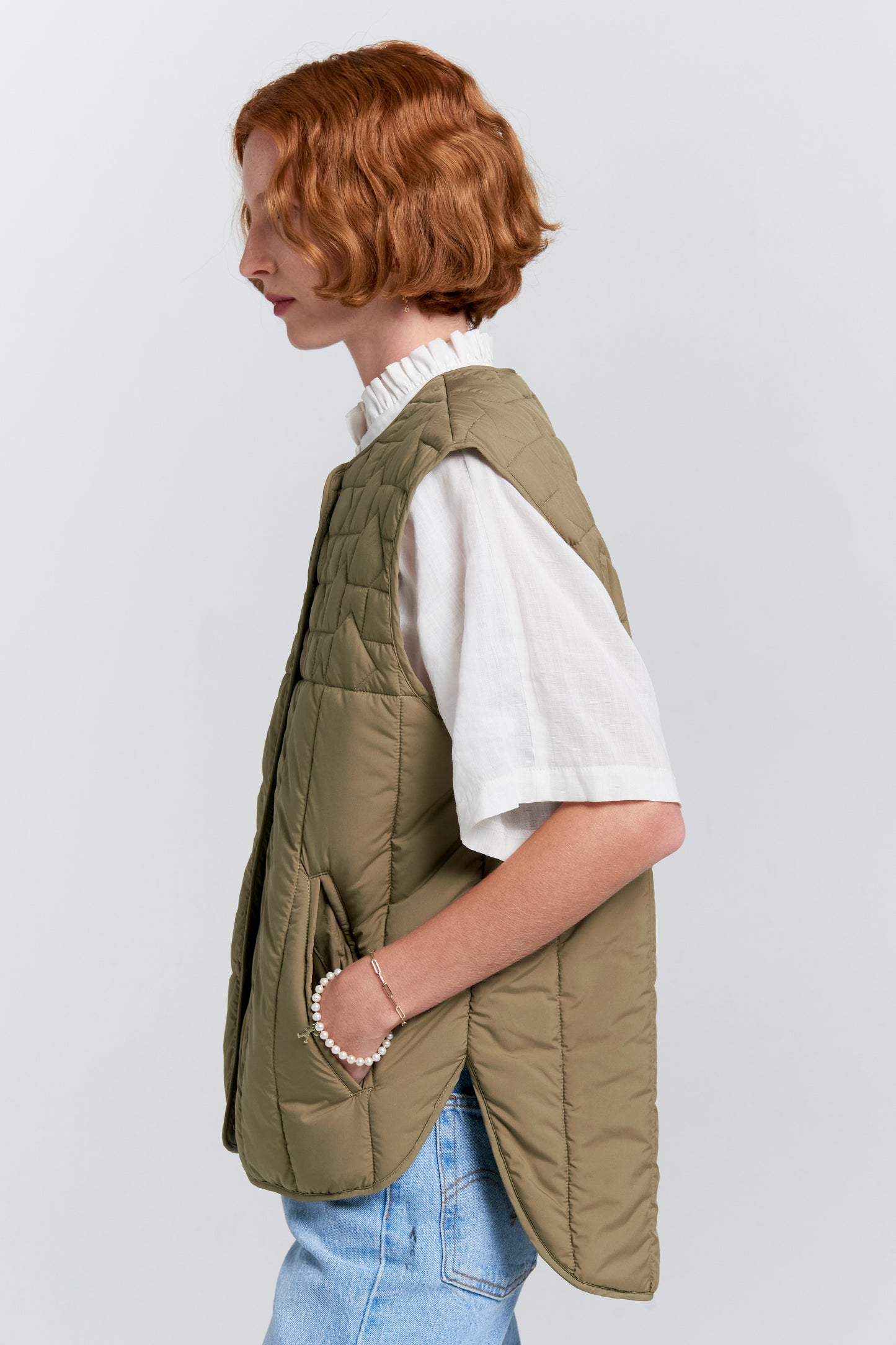 Quilted Voyager Vest Herb Green