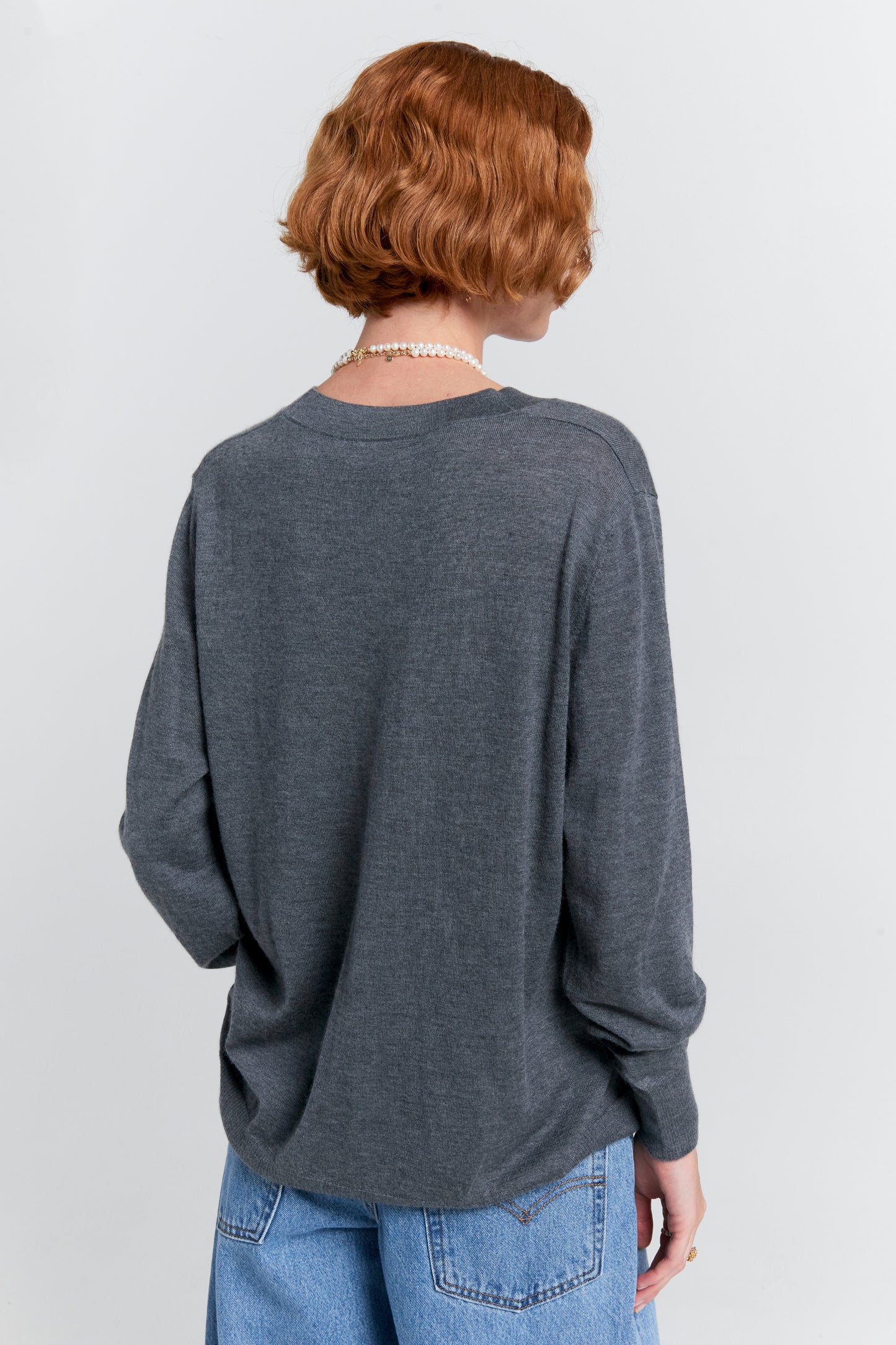 Daisy Cashmere Cardigan Charcoal Marle