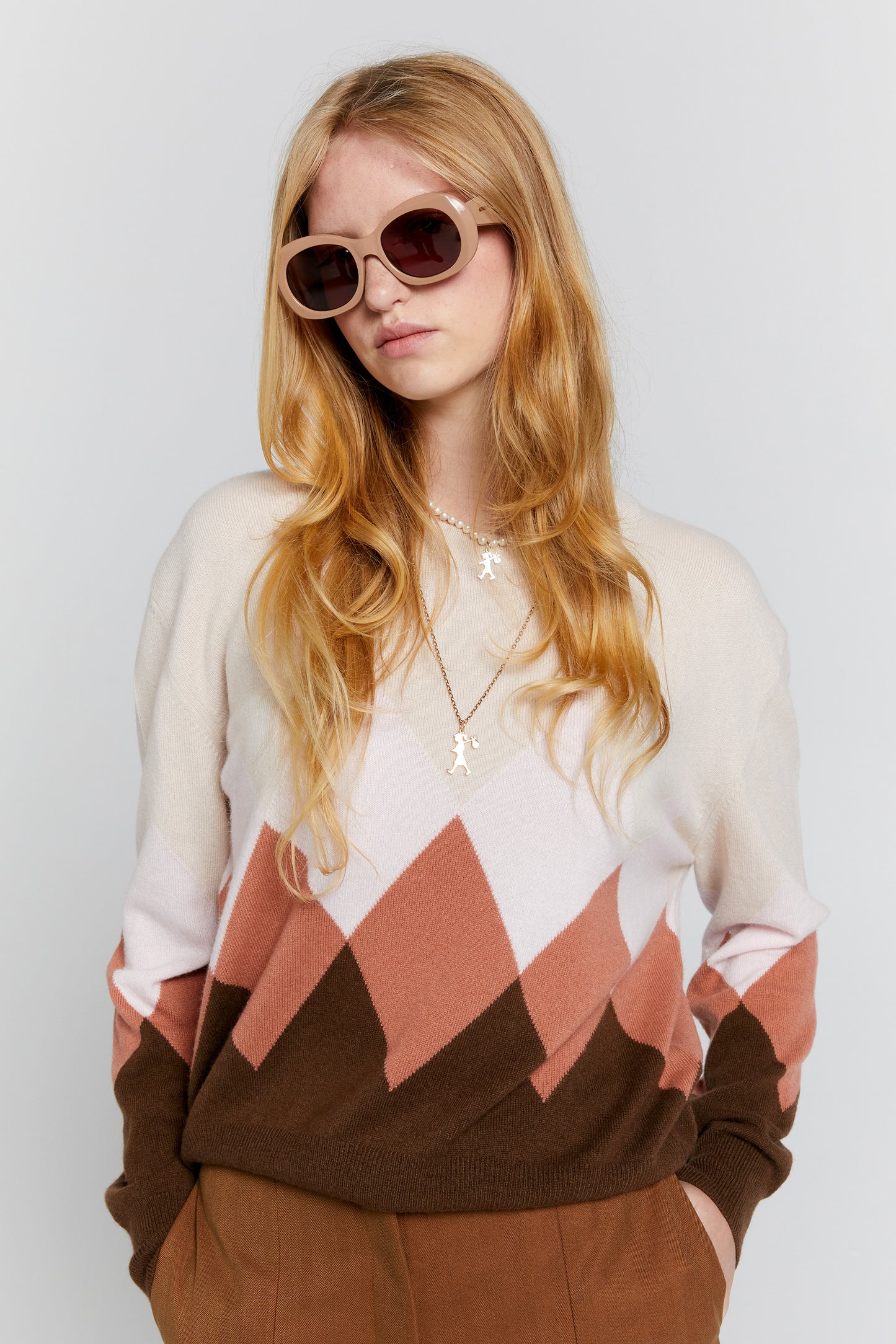 Classic Cashmere Sweater Autumn Argyle