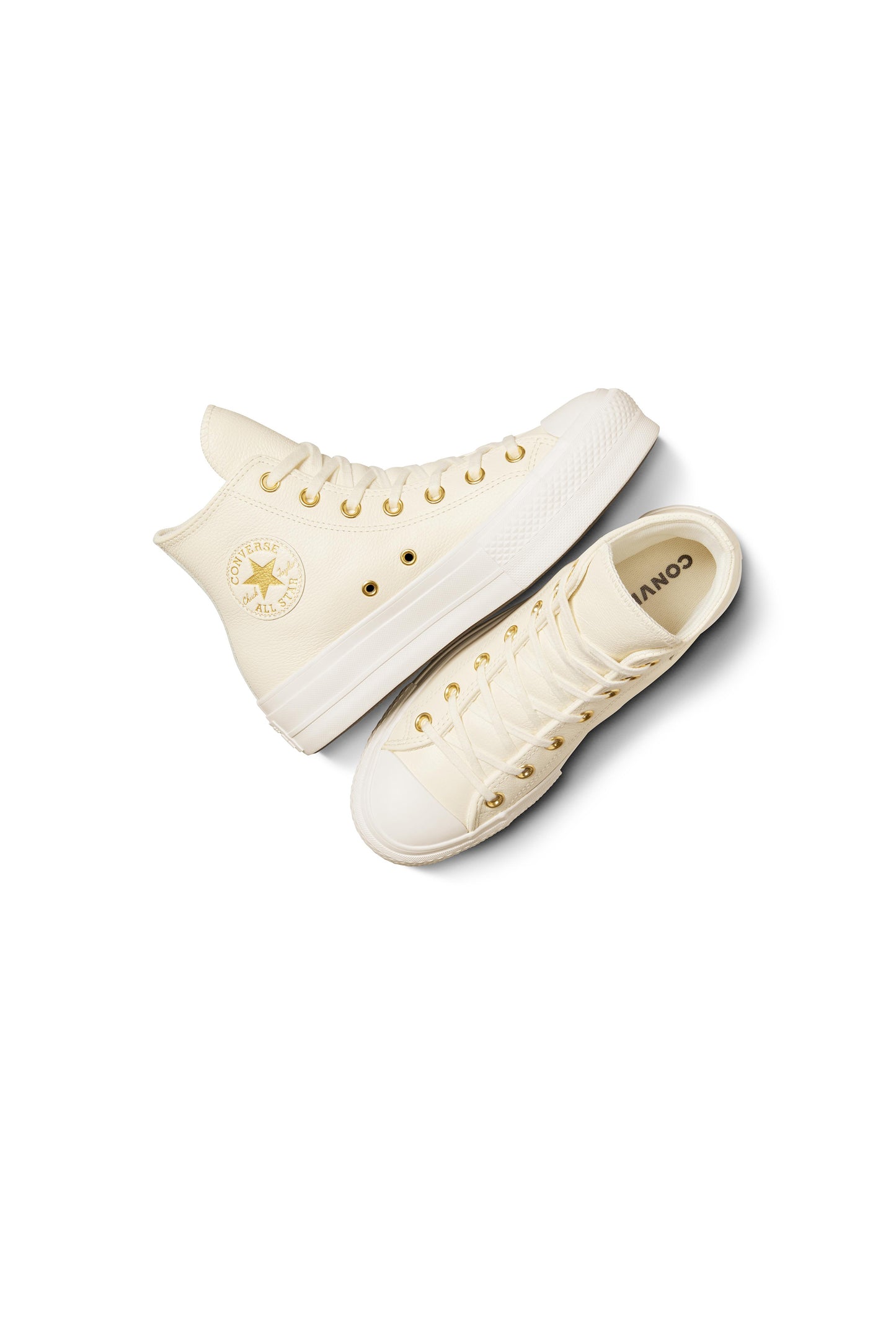 Chuck Taylor Lift High Top Egret/Egret/Gold