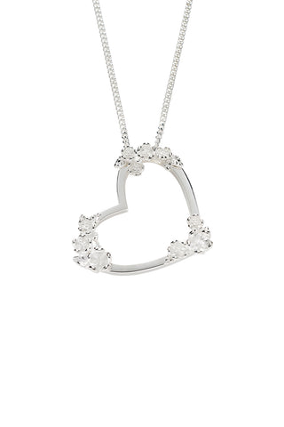 Botanical Heart Necklace Silver