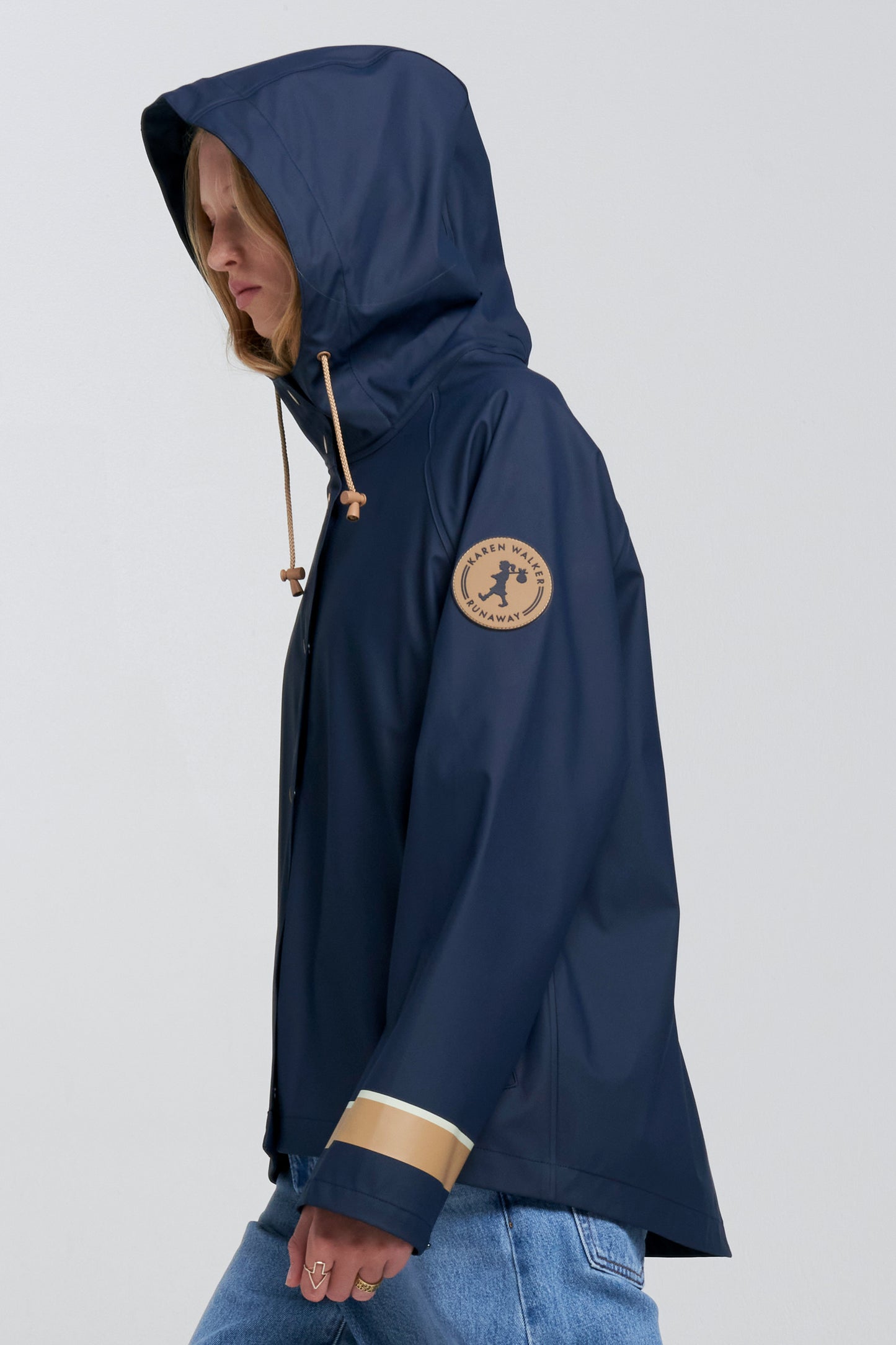 Rain Jacket French Navy/Tan