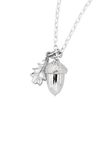 Acorn & Leaf Pendant Silver