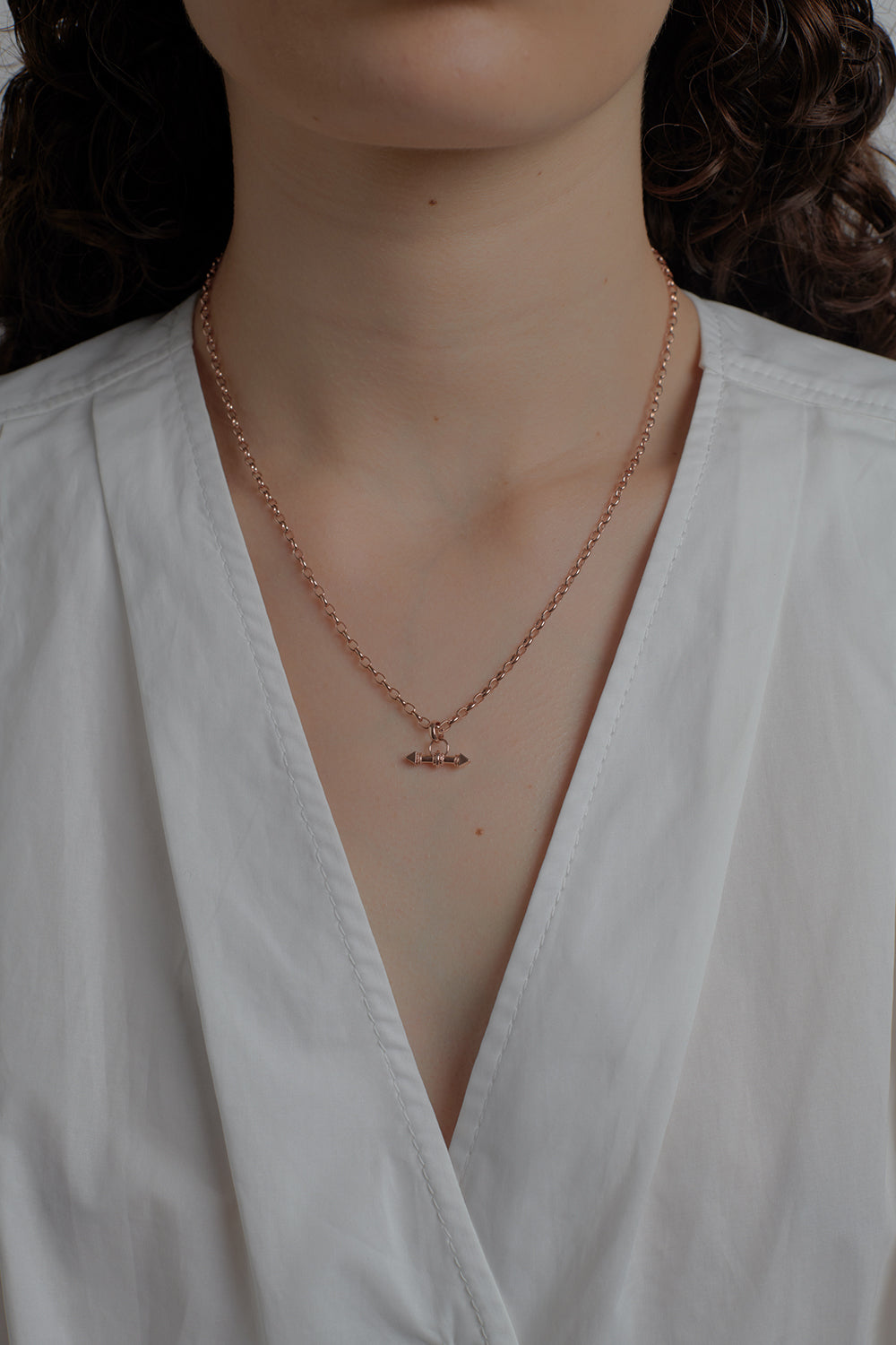 Arrow Fob Chain Rose Gold