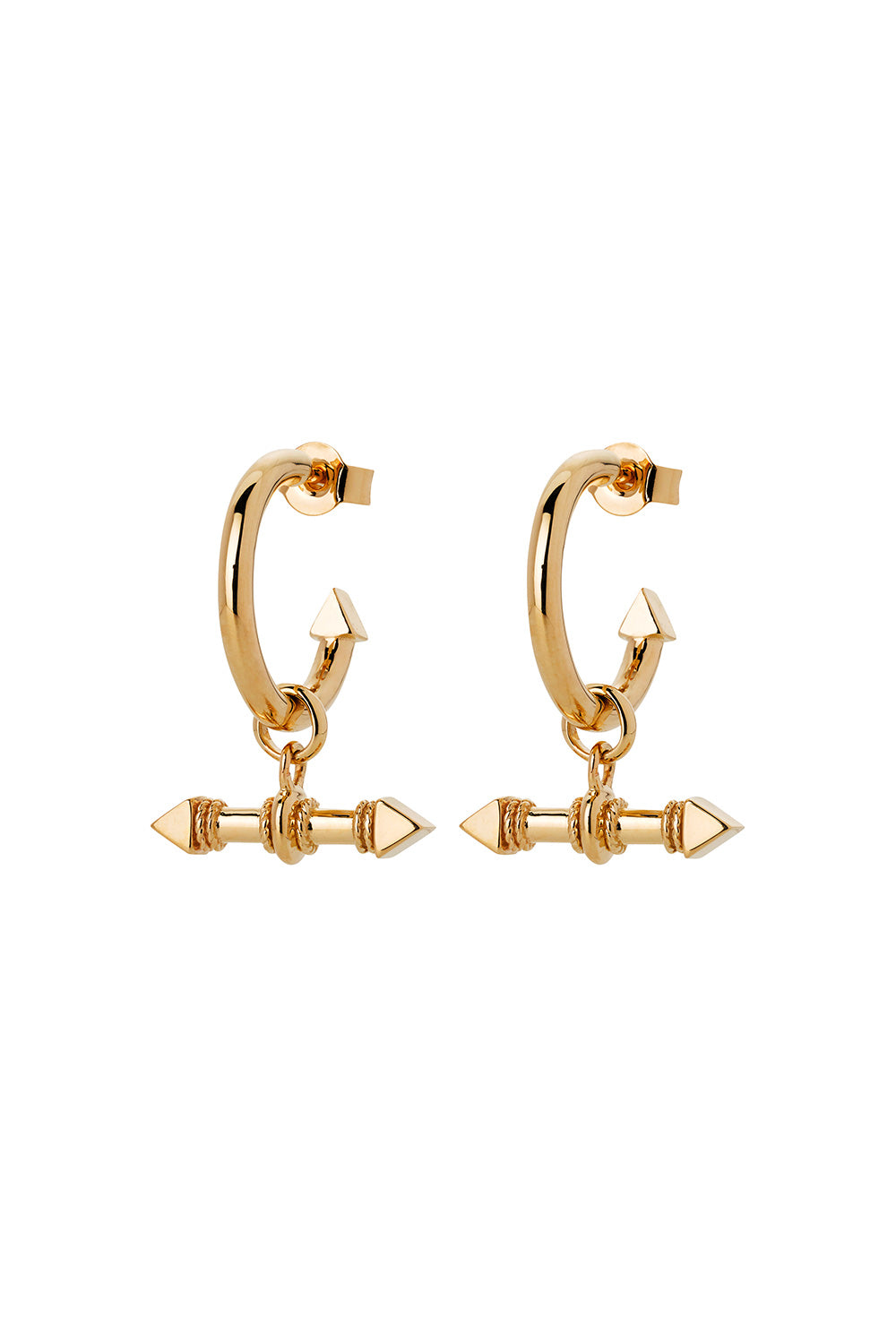 Arrow Fob Earrings Gold