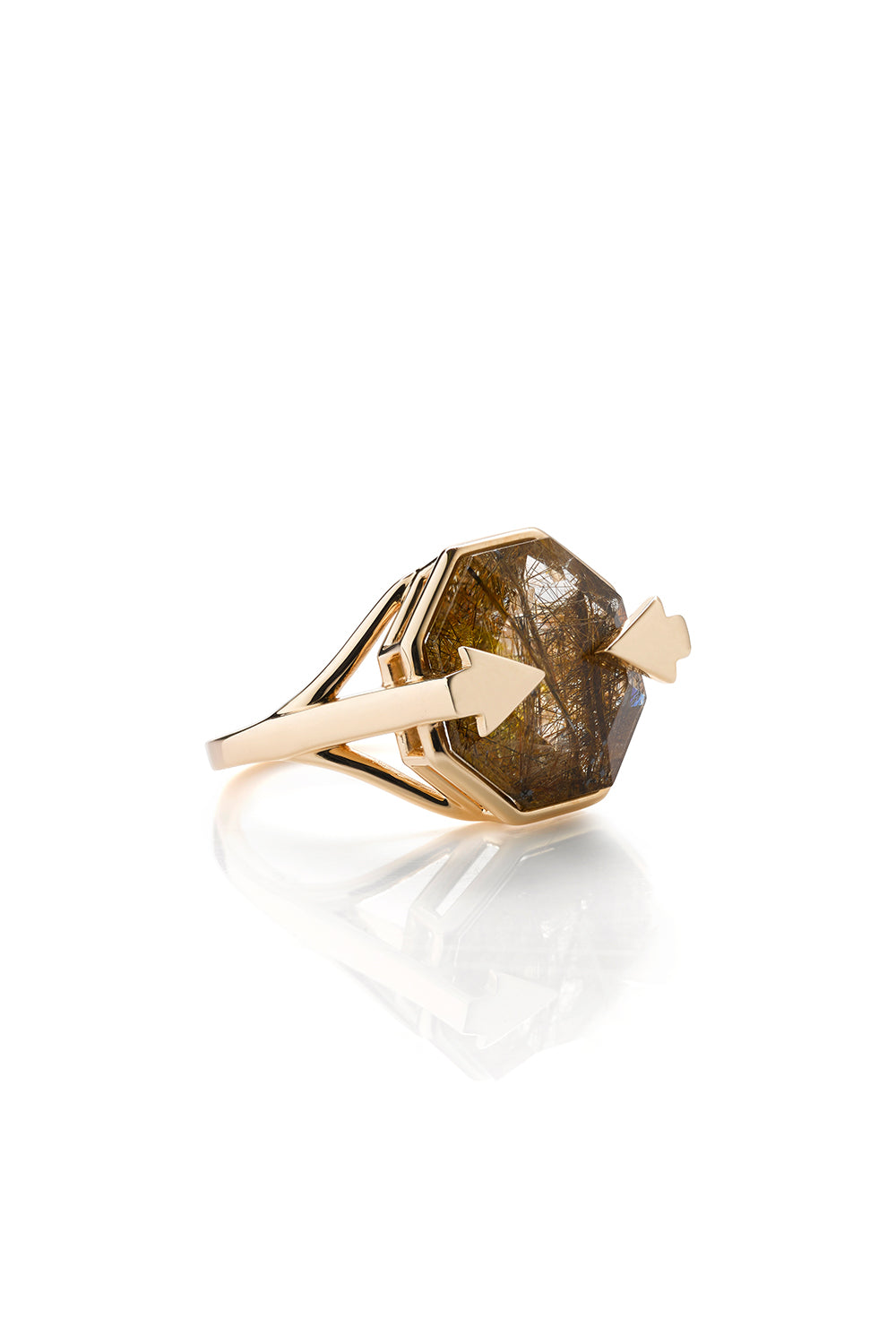 Astrid Ring Rutilated Quartz Gold