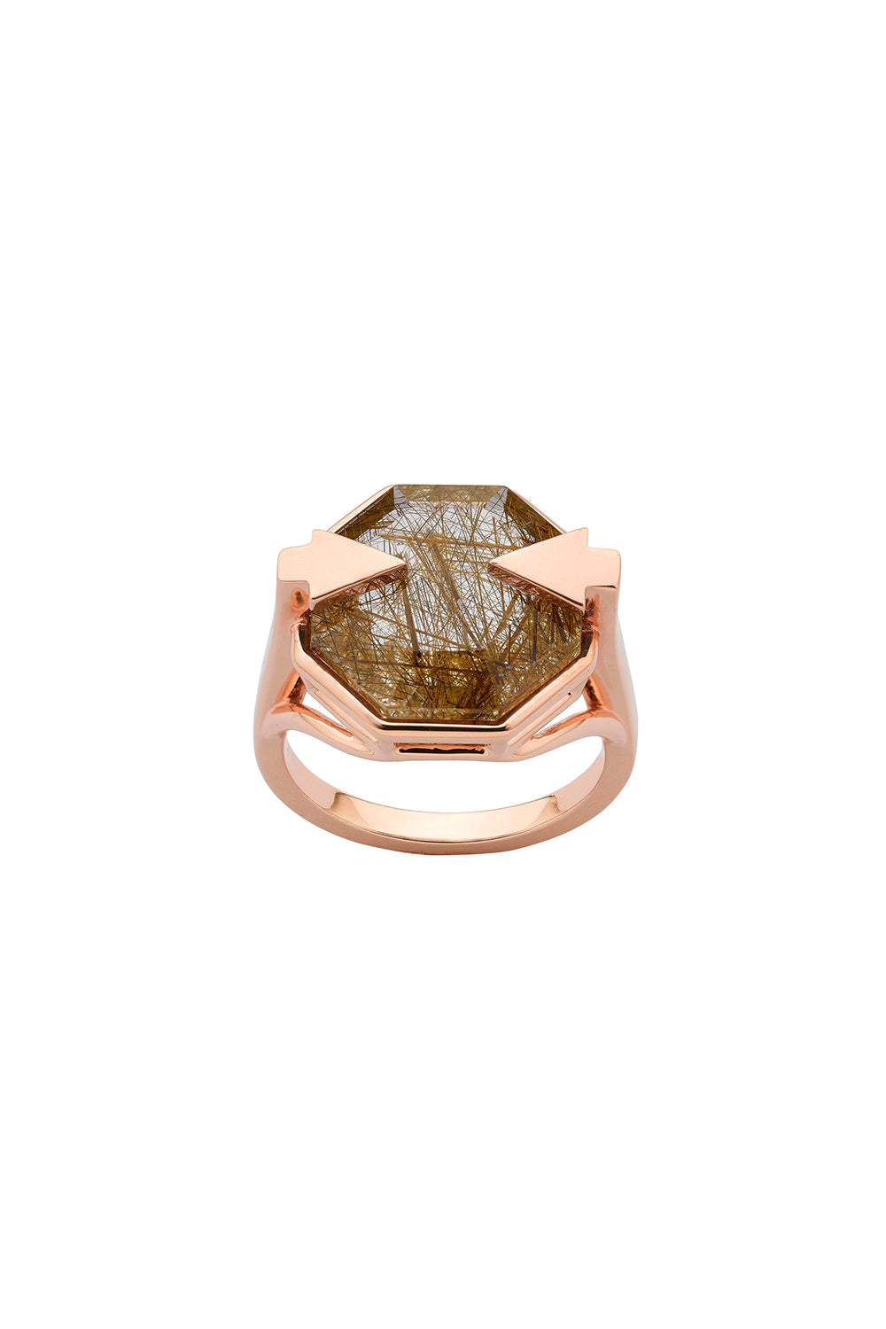 Astrid Ring Rutilated Quartz Rose Gold