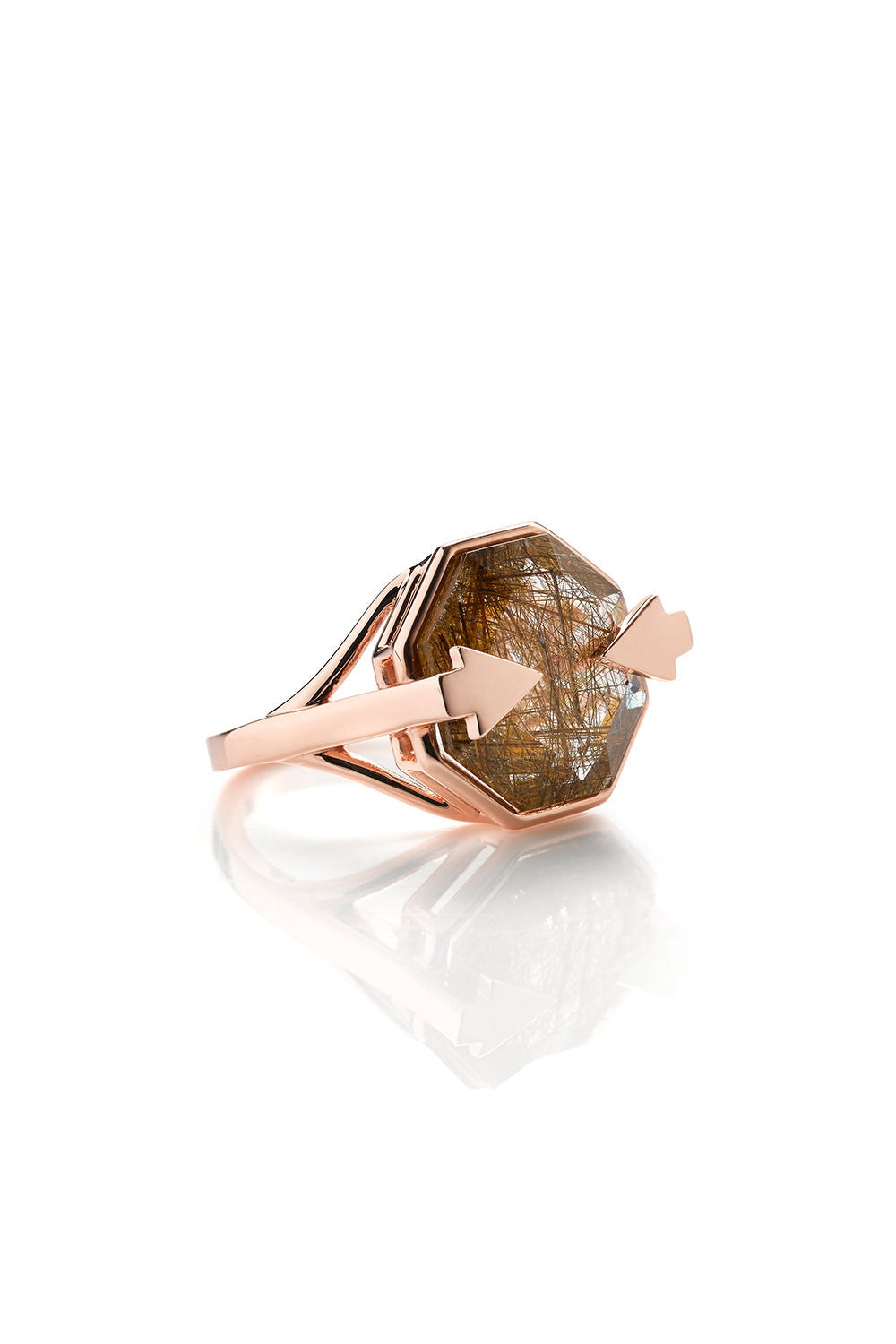 Astrid Ring Rutilated Quartz Rose Gold