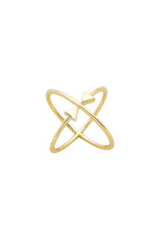 Atomic Arrows Ring Gold