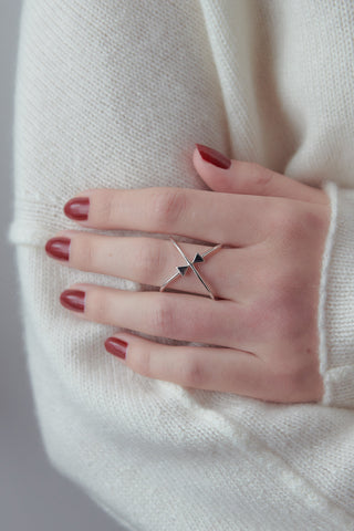 Atomic Arrows Ring Silver