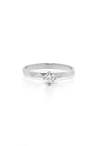 Believer Ring, White Gold, White Diamond