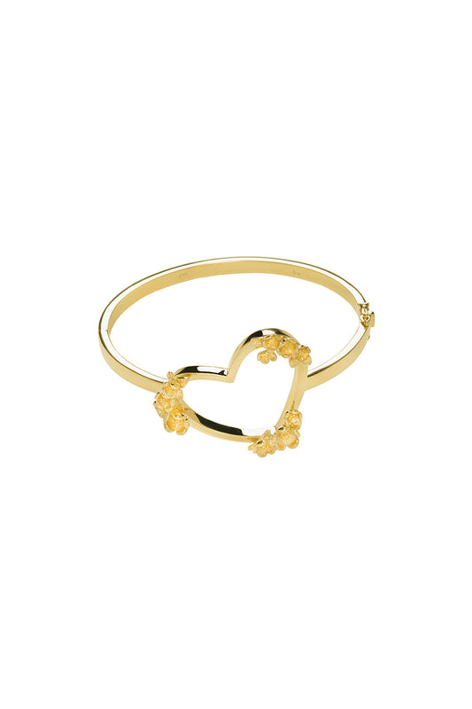 Botanical Heart Bangle Gold