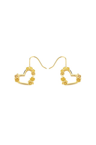 Botanical Heart Earrings Gold