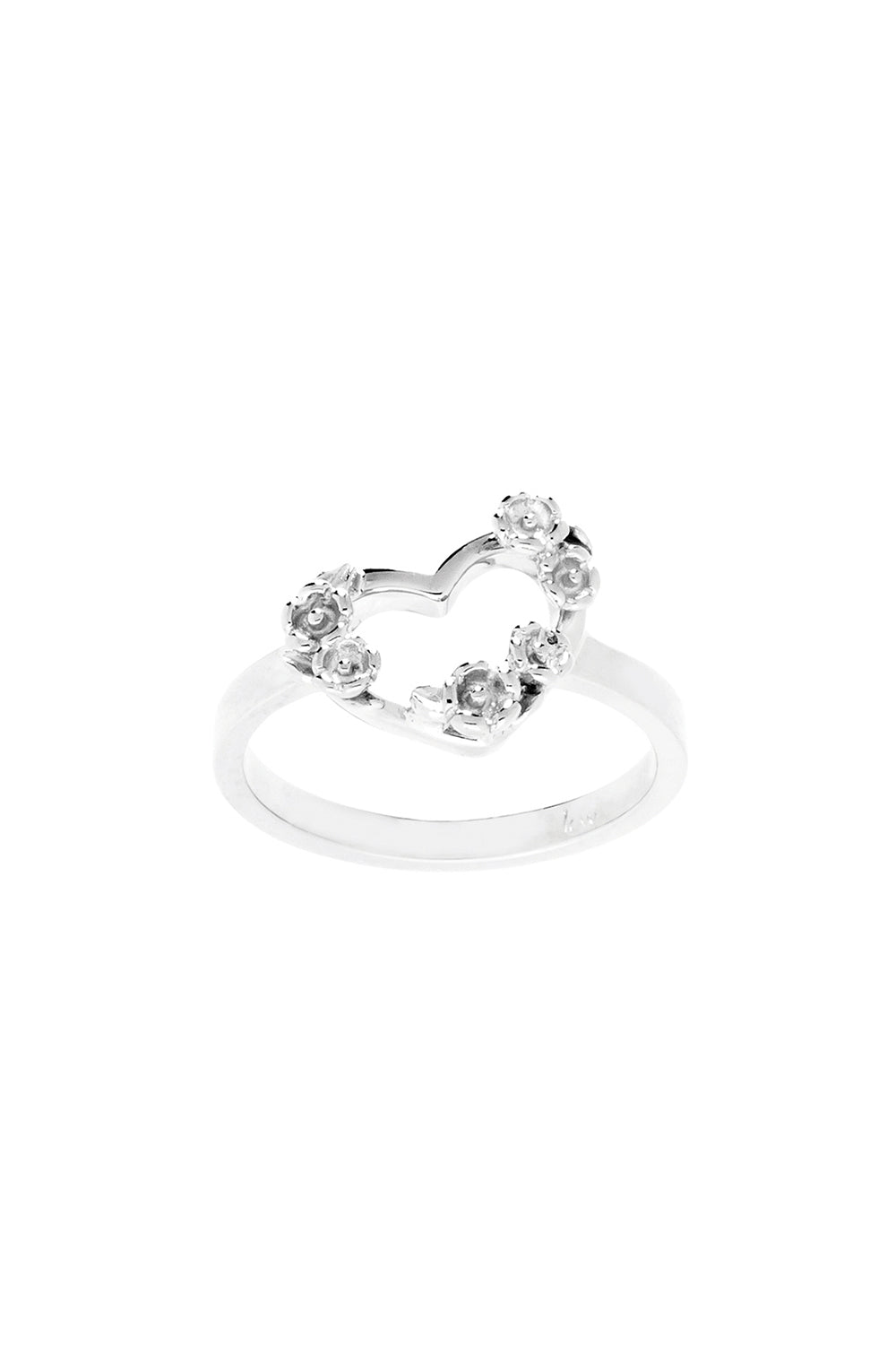 Botanical Heart Ring Silver