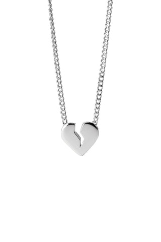 Broken Heart Necklace Silver