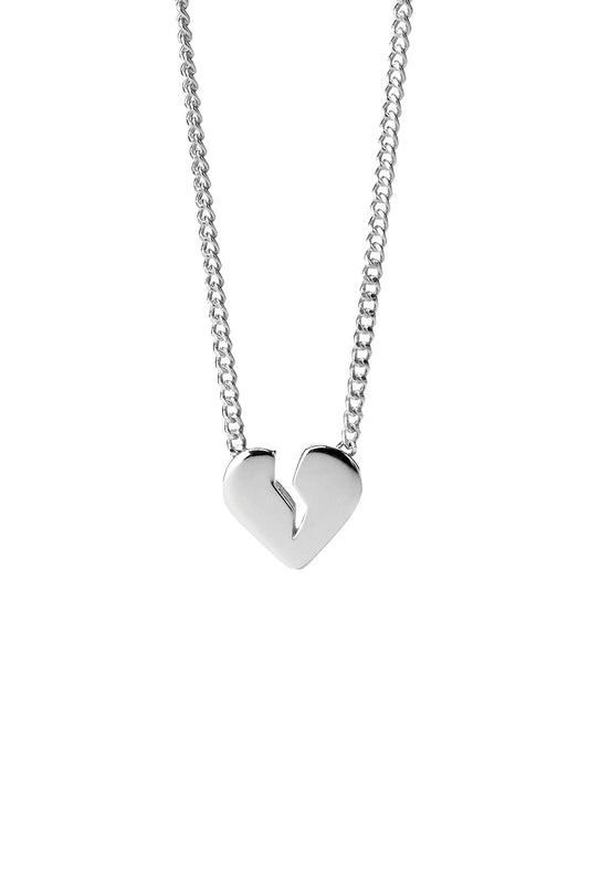 Broken Heart Necklace Silver