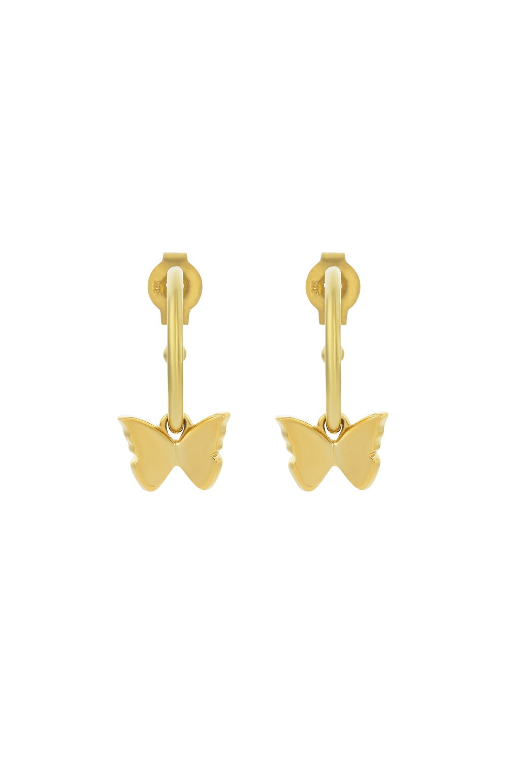 Butterfly Hoop Earrings Gold