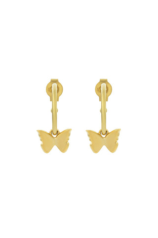 Butterfly Hoop Earrings Gold