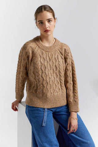 Cable Knit Cropped Sweater