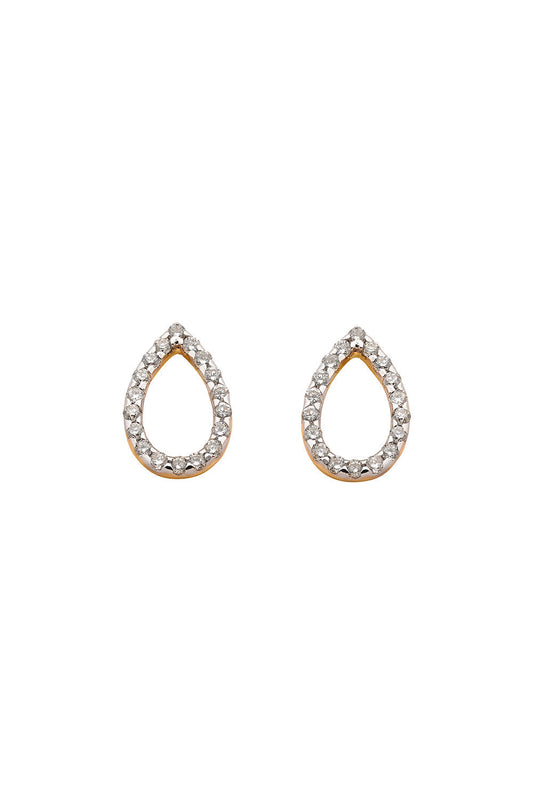 Capsule Diamond Earrings, 9ct Gold, .24ct Diamond