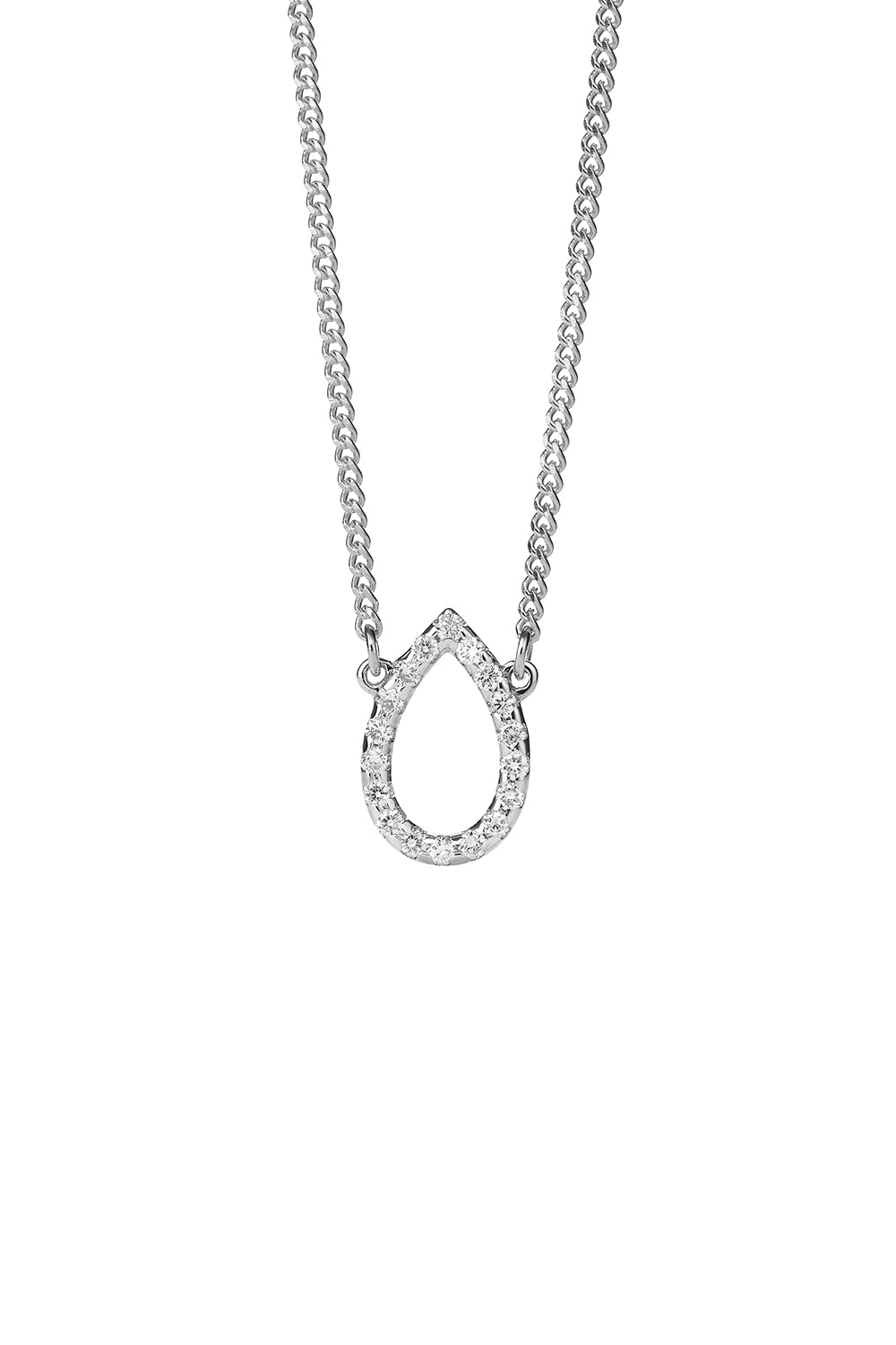 Capsule Diamond Necklace, 9ct White Gold, .12ct Diamond