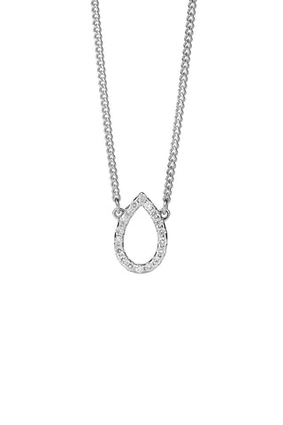 Capsule Diamond Necklace, 9ct White Gold, .12ct Diamond