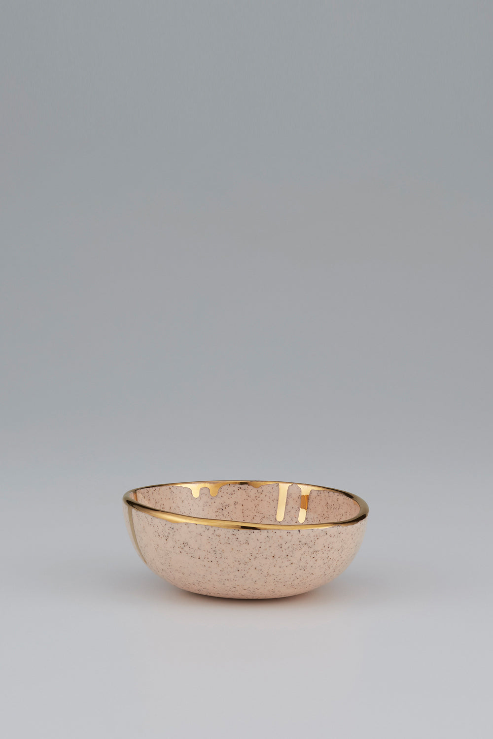 Large Ring Bowl with Gold Drip Rim