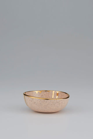 Large Ring Bowl with Gold Drip Rim