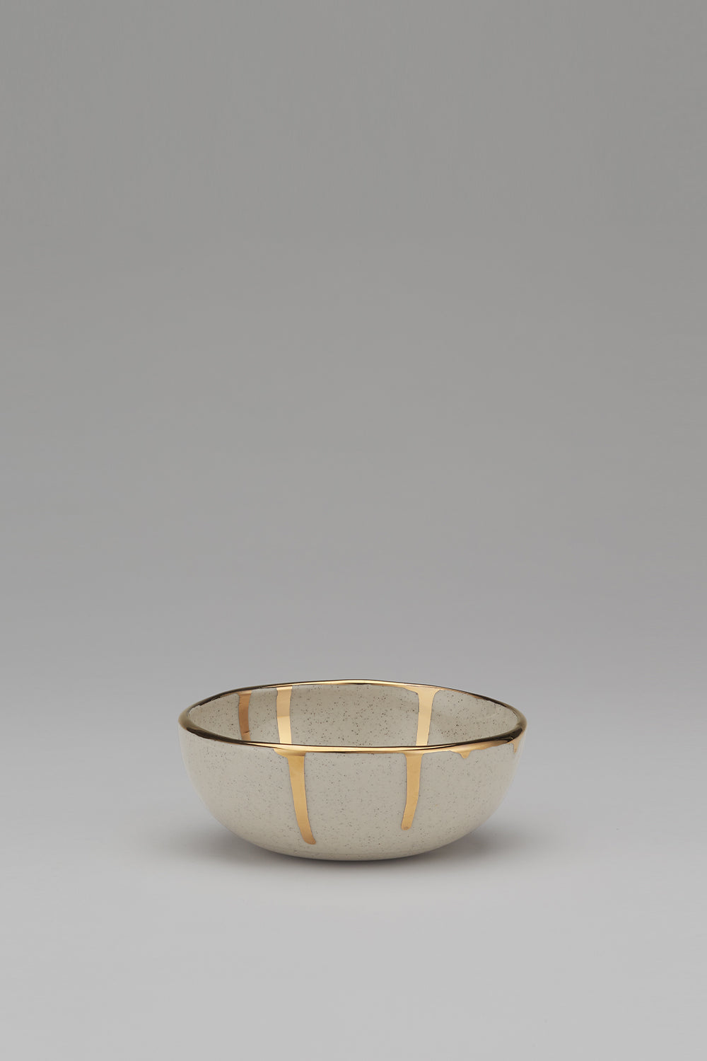 Large Ring Bowl with Gold Drip Rim