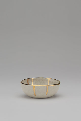 Large Ring Bowl with Gold Drip Rim