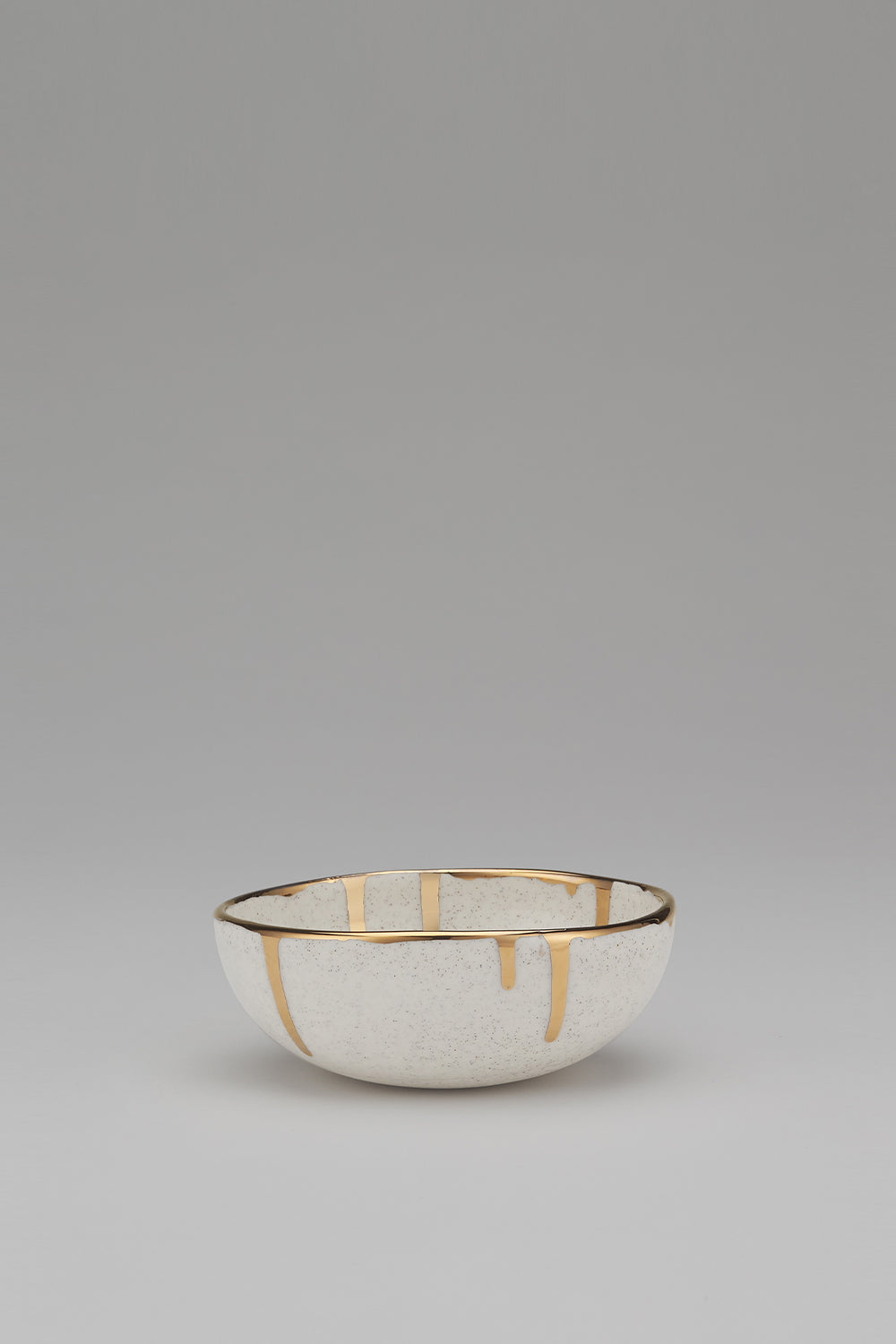 Large Ring Bowl with Gold Drip Rim