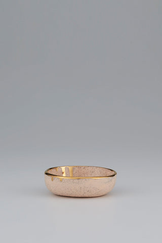 Small Ring Bowl with Gold Drip Rim