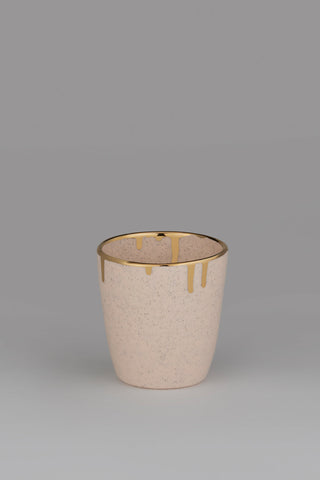 Small Tumbler with Gold Drip Rim