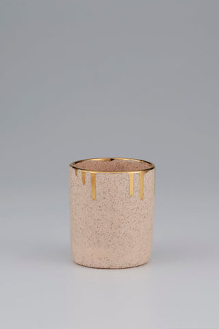 Tumbler with Gold Drip Rim