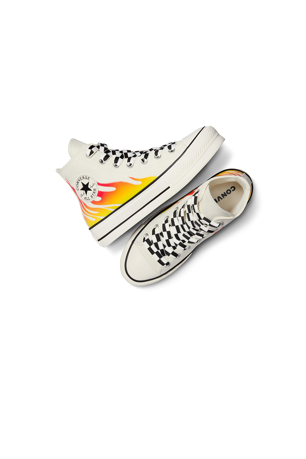 Converse Chuck Taylor All Star Lift Platform Flames High Top Egret