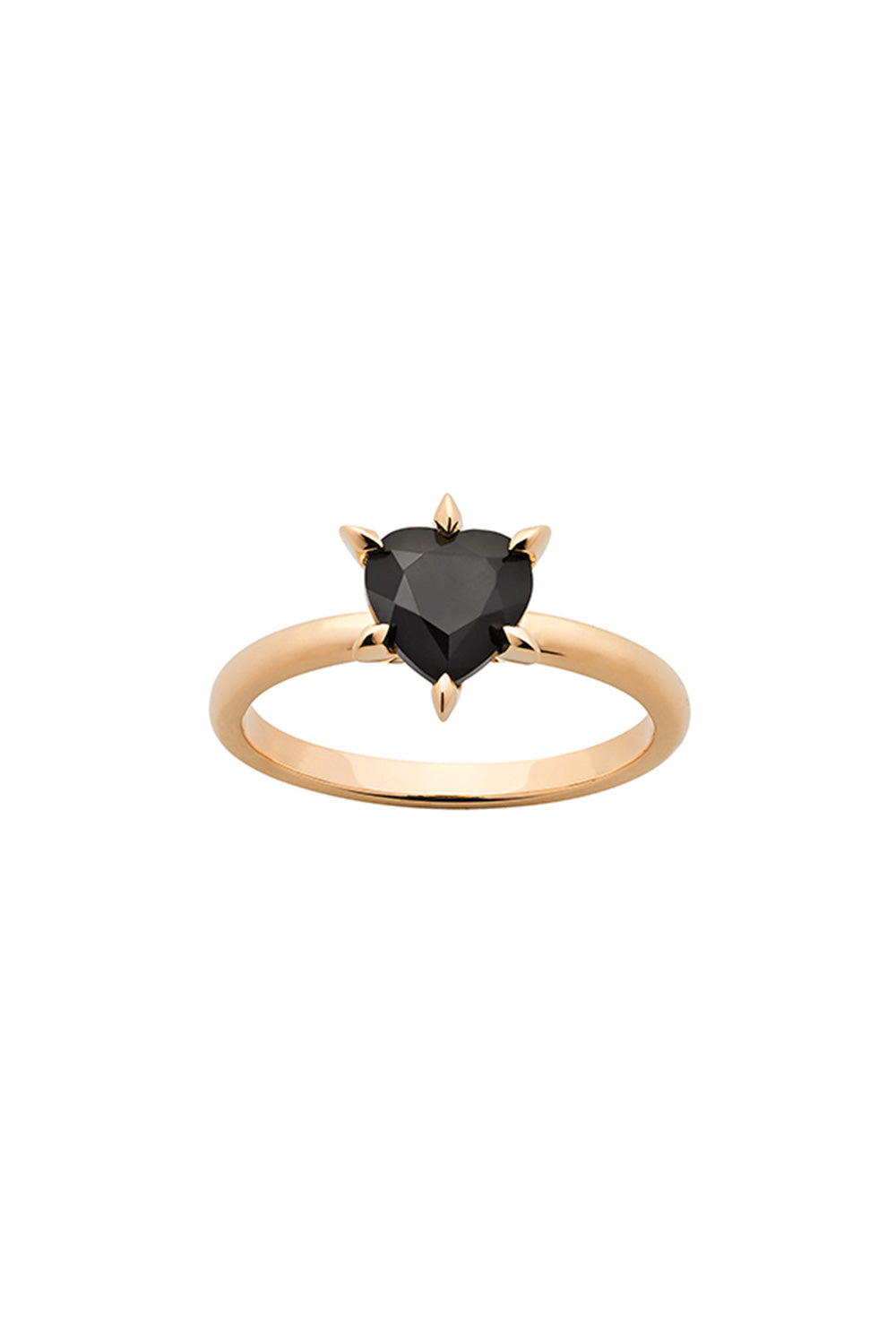 Cupid's Heart Ring Gold Onyx