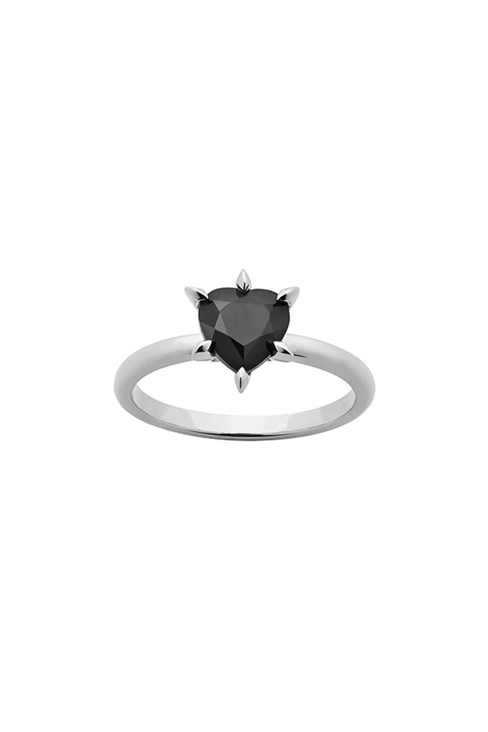 Cupid's Heart Ring Silver Onyx