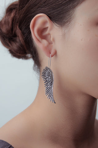 Cupid's Wings Earrings Silver