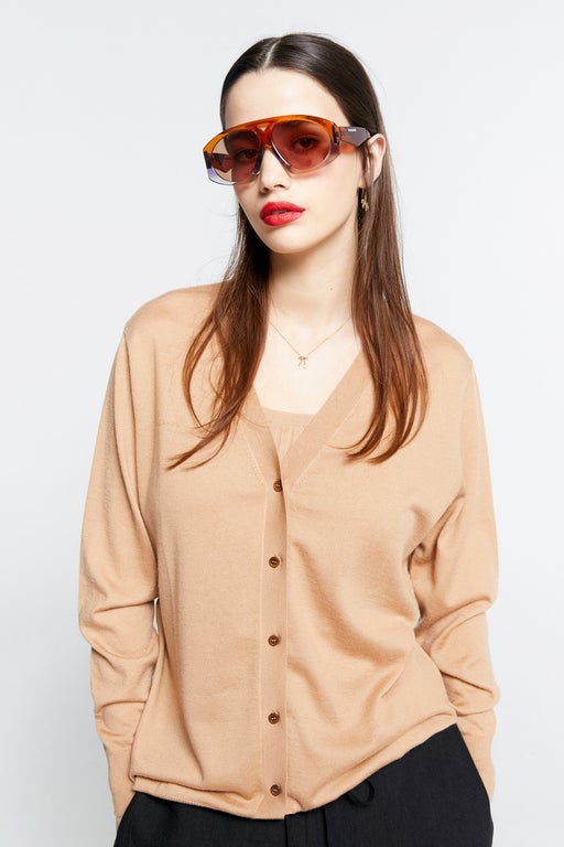 Daisy Cashmere Cardigan Camel