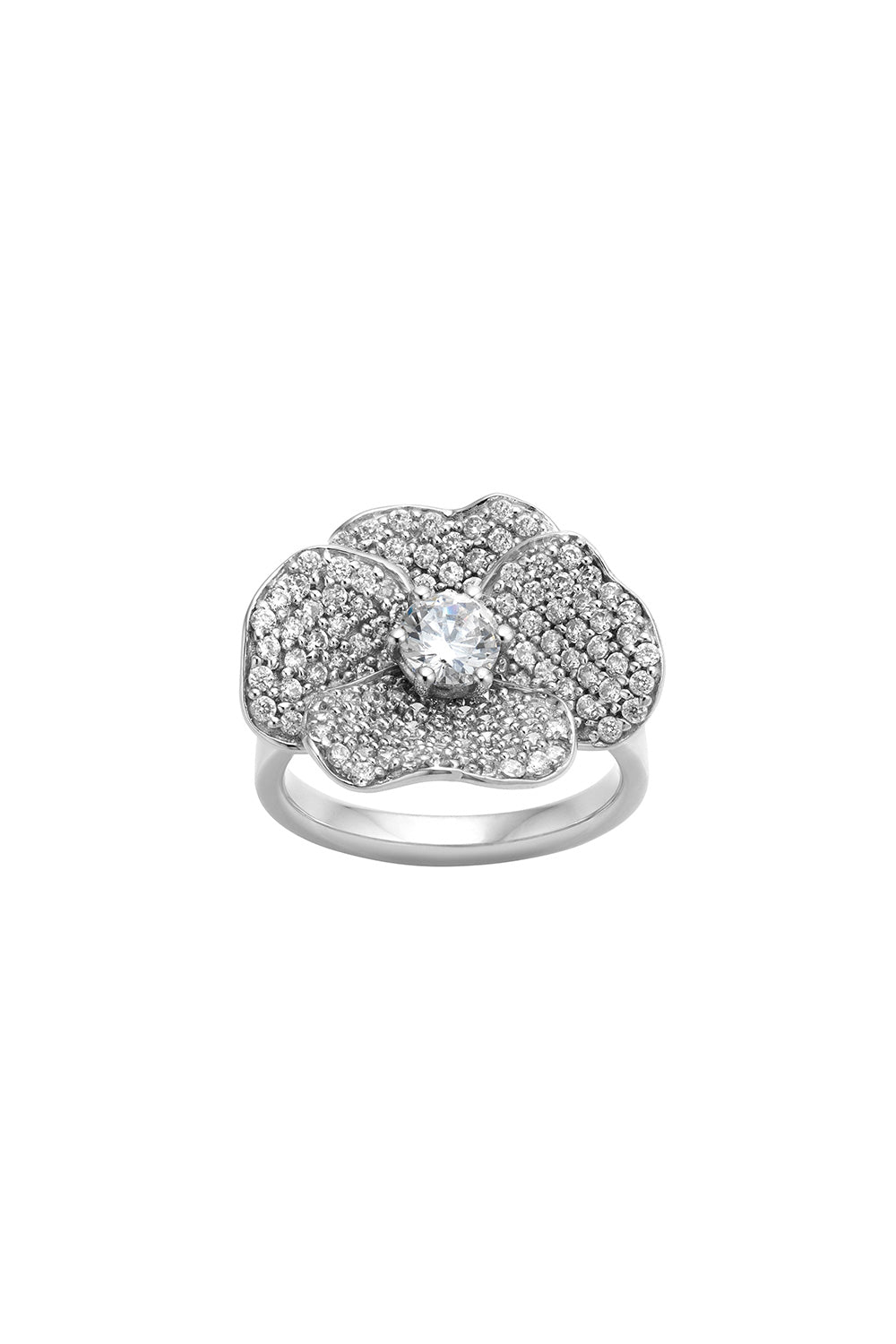 Diamond Pansy Ring, 9ct White Gold, 1.58ct Diamond