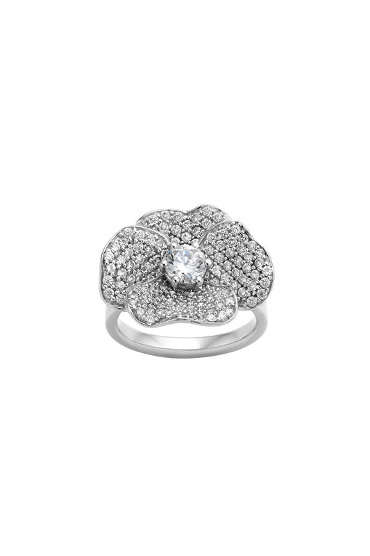 Diamond Pansy Ring, 9ct White Gold, 1.58ct Diamond