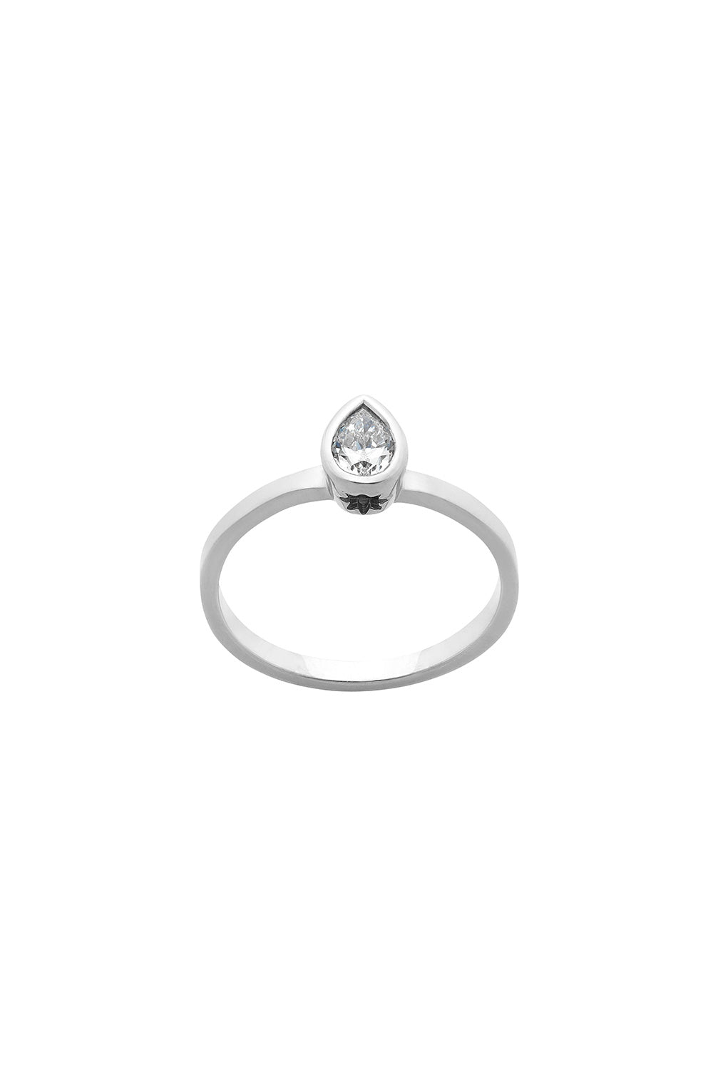 Diamond Pear Ring, 9ct White Gold, .25ct Diamond