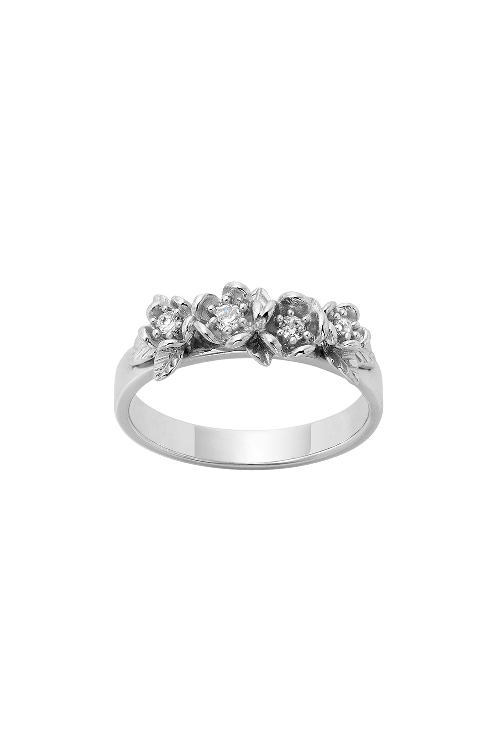 Diamond Posie Wreath Ring, 9ct White Gold, .13ct Diamond