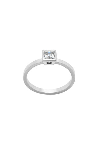 Diamond Princess Ring, 9ct White Gold, .40ct Diamond