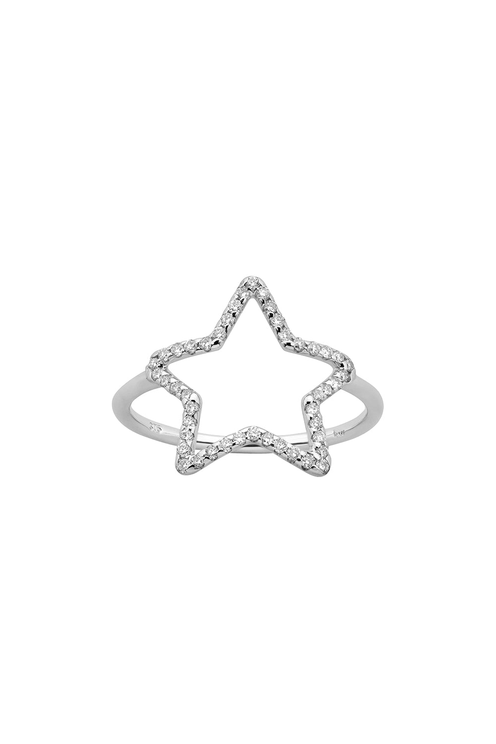 Diamond Star Ring, White Gold, .26ct Diamond