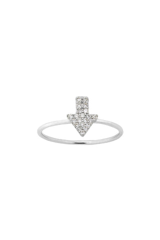 Diamond Superfine Arrow Ring, 9ct White Gold, .13ct Diamond